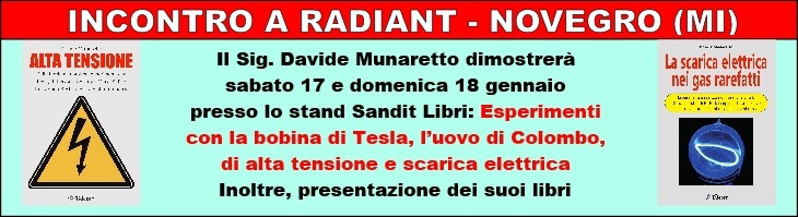Presentazione Munaretto a Radiant Alta tensione e
Scarica elettrica